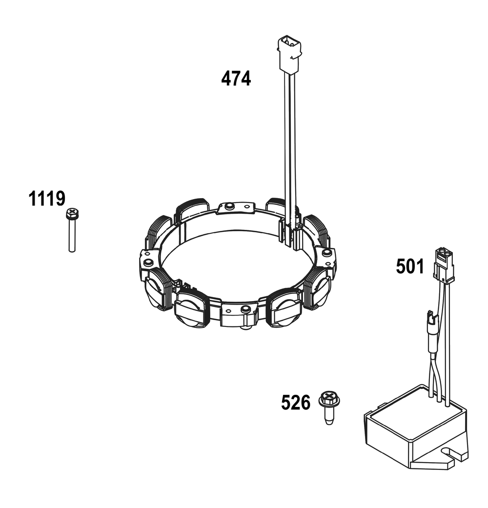 Alternator Group Diagram and Parts List for 356777-0048-B5 200000 - 399999 Briggs and Stratton Engine